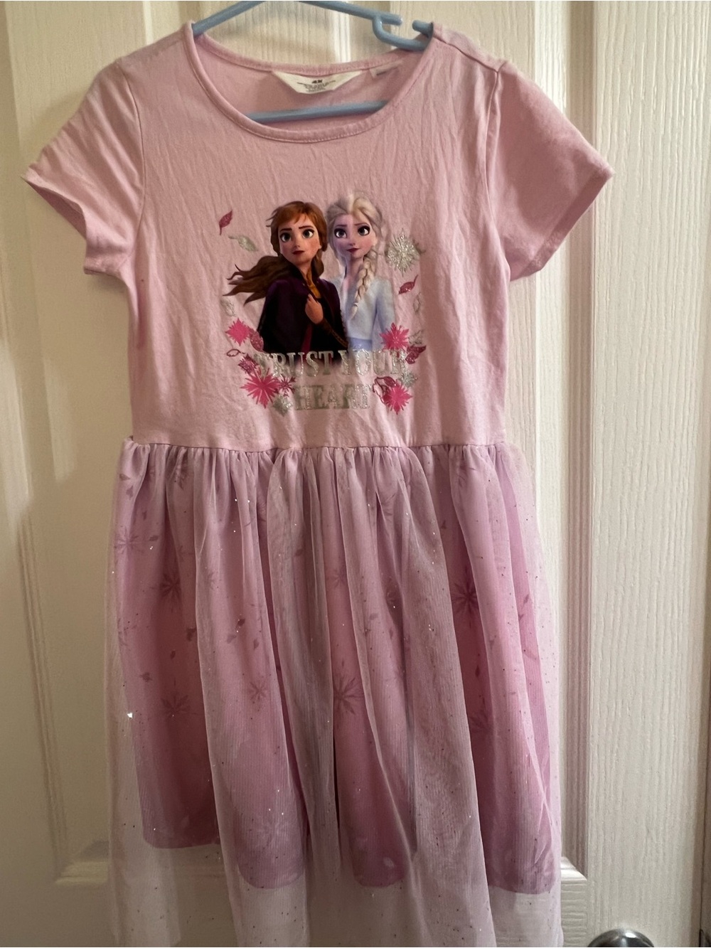 H&M Pink Frozen-Print Tulle Skirt Girls' Dress